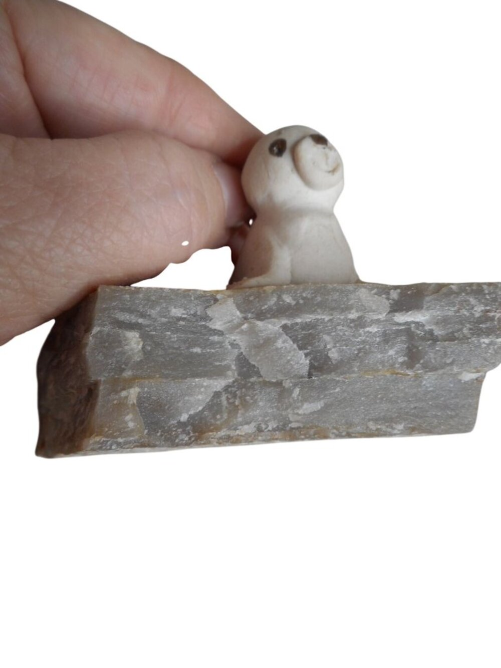 Vintage handmade 1960S Seal Sea Lion on Rock Clay Pottery - Picture 7 of 7